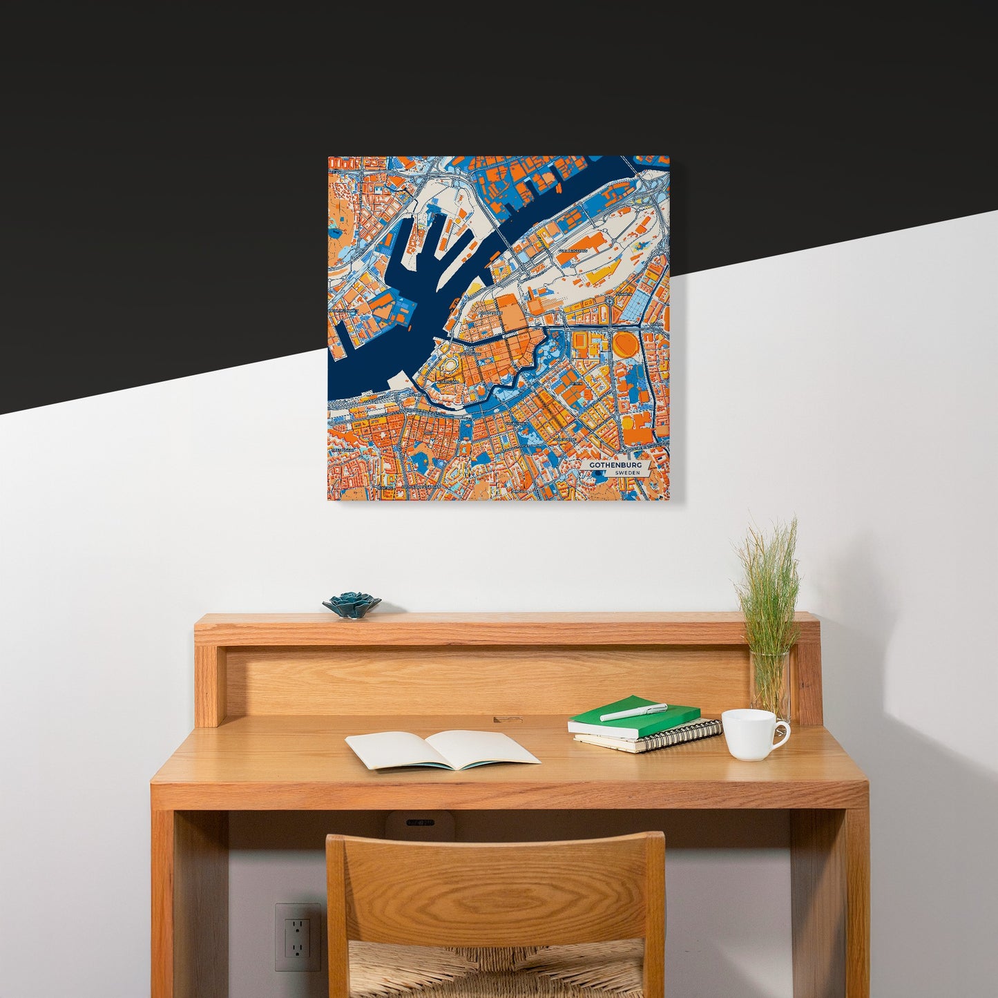Göteborg Sweden Colorful City Map Canvas Print Scene