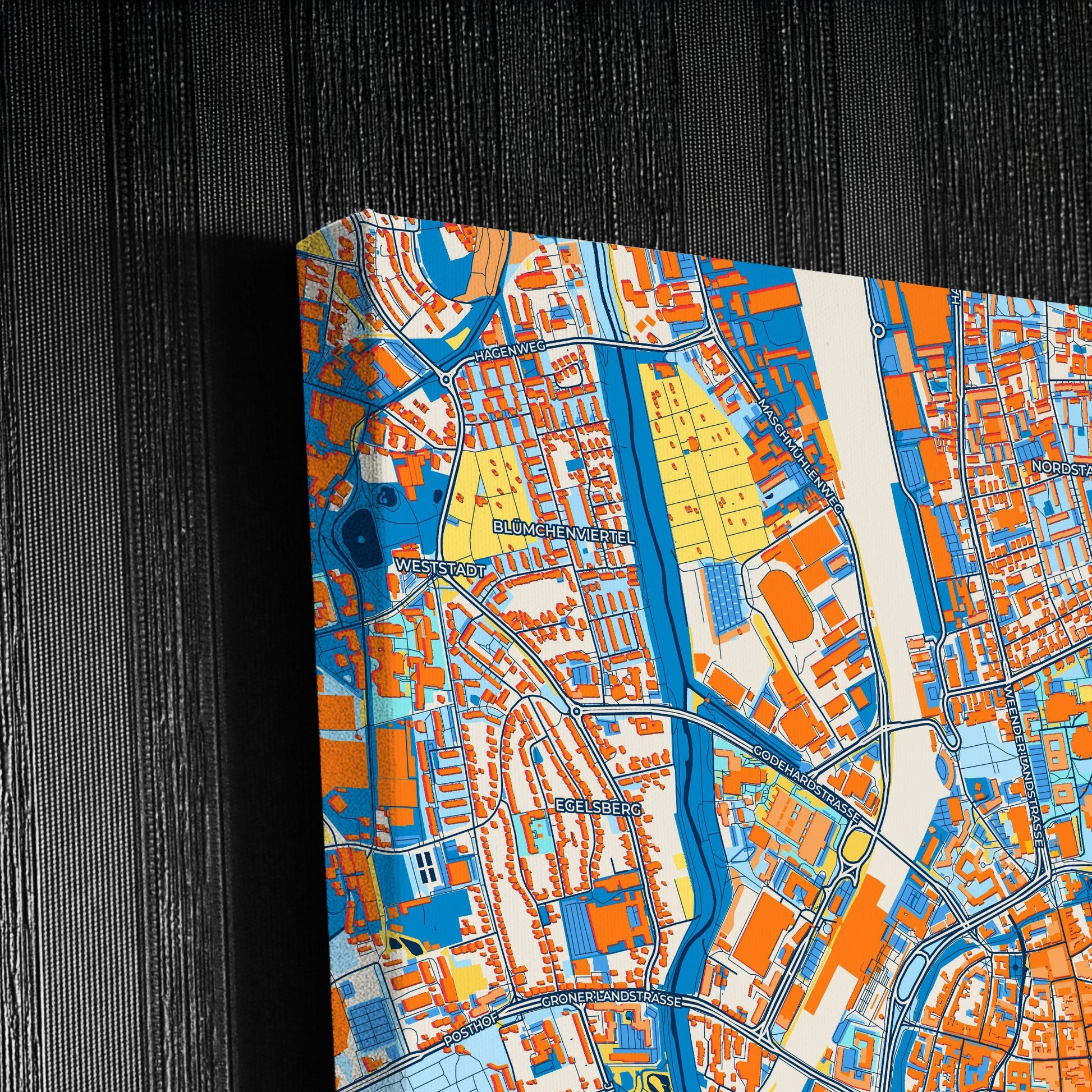 Göttingen Germany Colorful City Map Canvas Print Detail