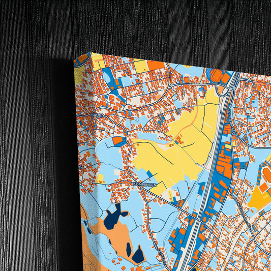 Götzis Austria Colorful City Map Canvas Print Detail