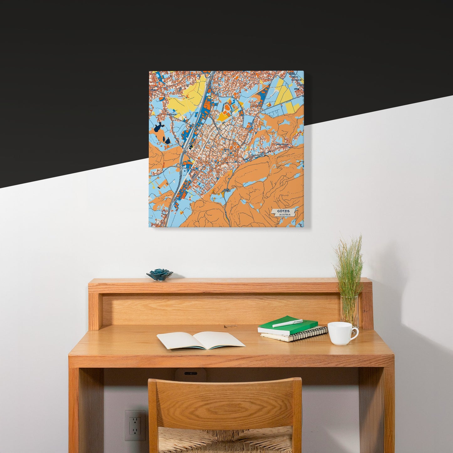 Götzis Austria Colorful City Map Canvas Print Scene