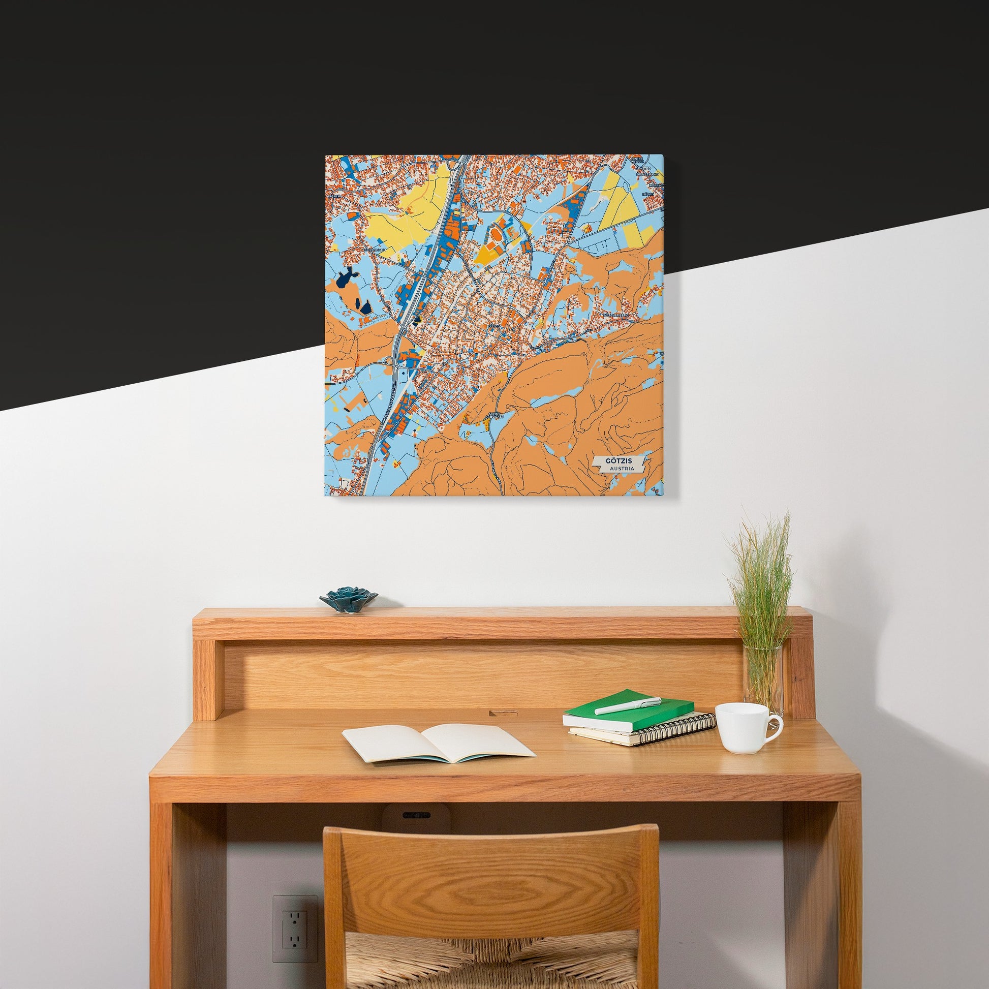 Götzis Austria Colorful City Map Canvas Print Scene
