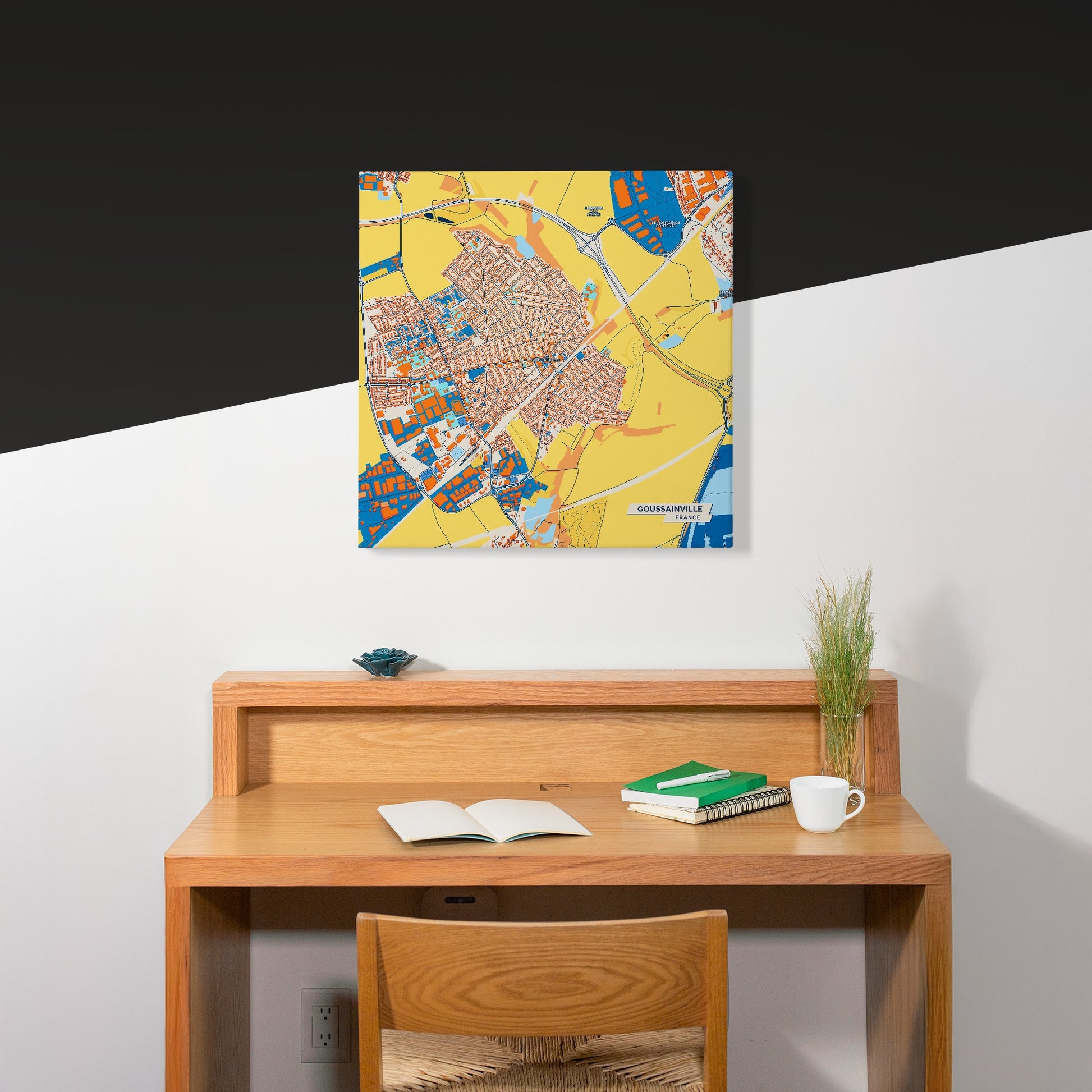 Goussainville France Colorful City Map Canvas Print Scene