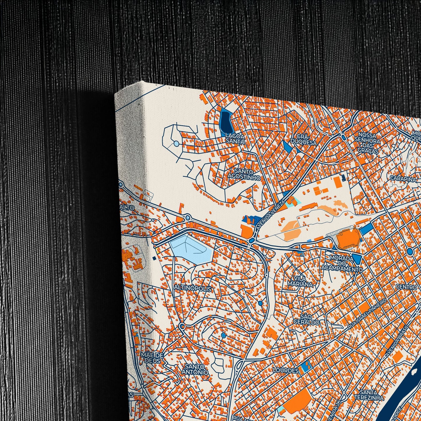 Governador Valadares Brazil Colorful City Map Canvas Print Detail
