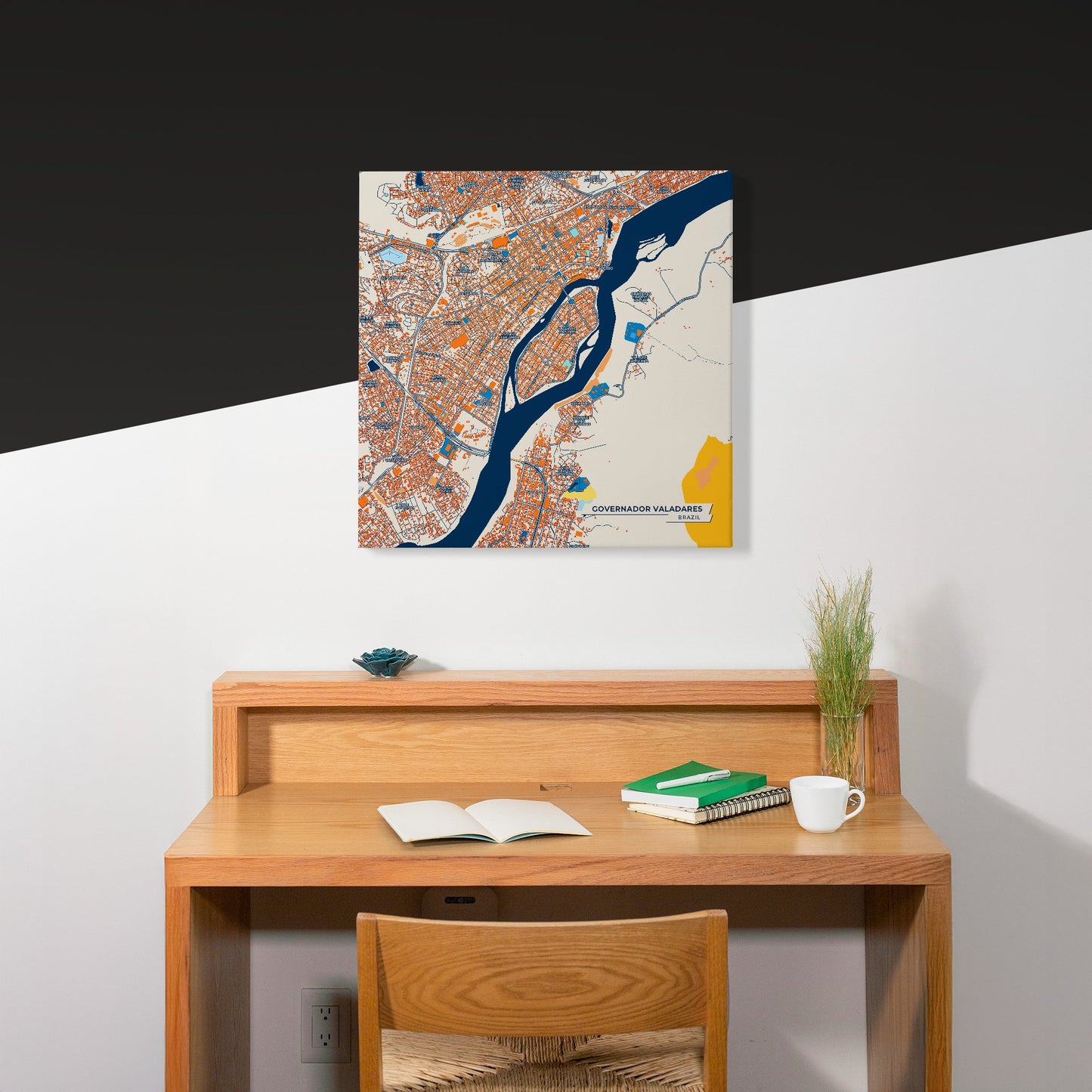 Governador Valadares Brazil Colorful City Map Canvas Print Scene