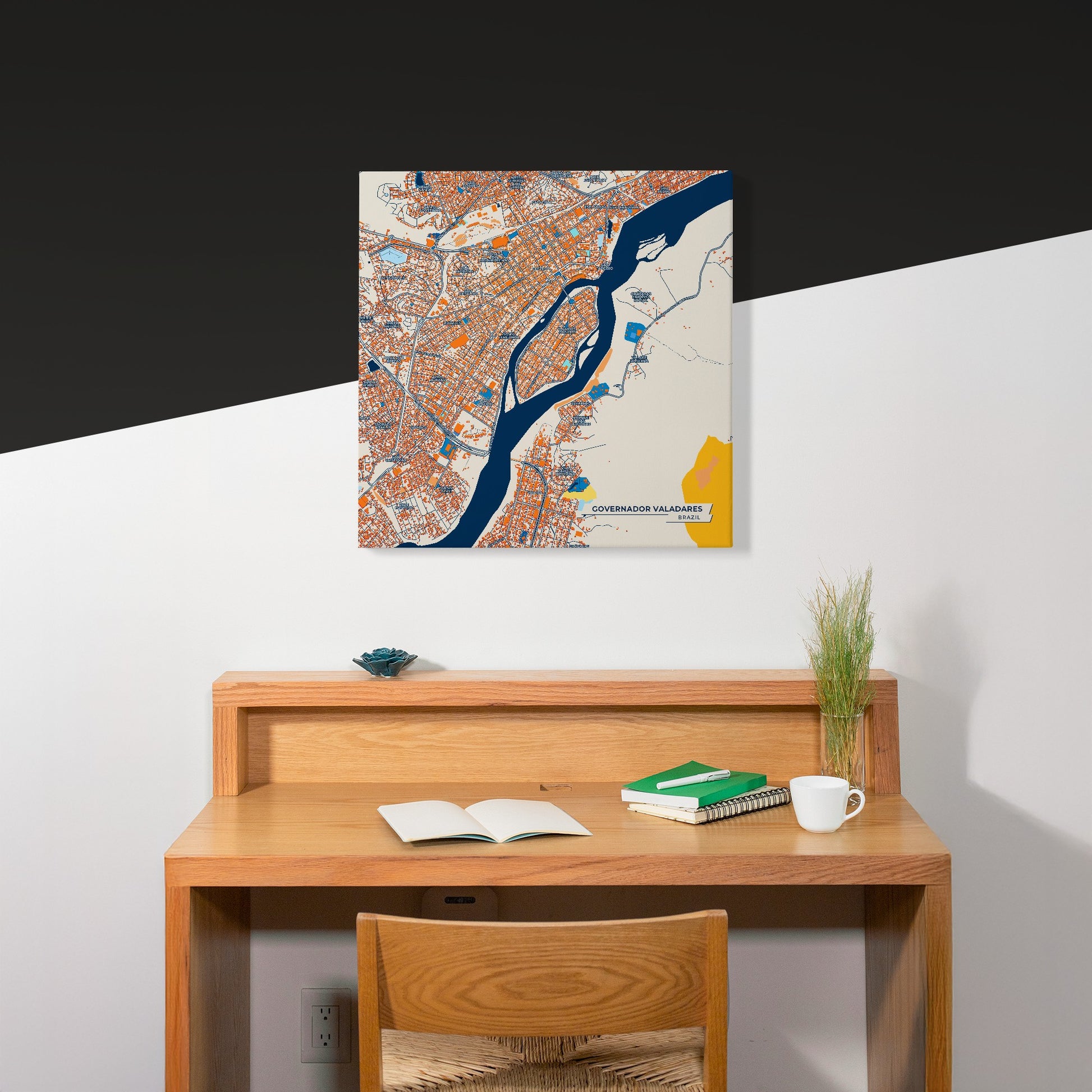Governador Valadares Brazil Colorful City Map Canvas Print Scene