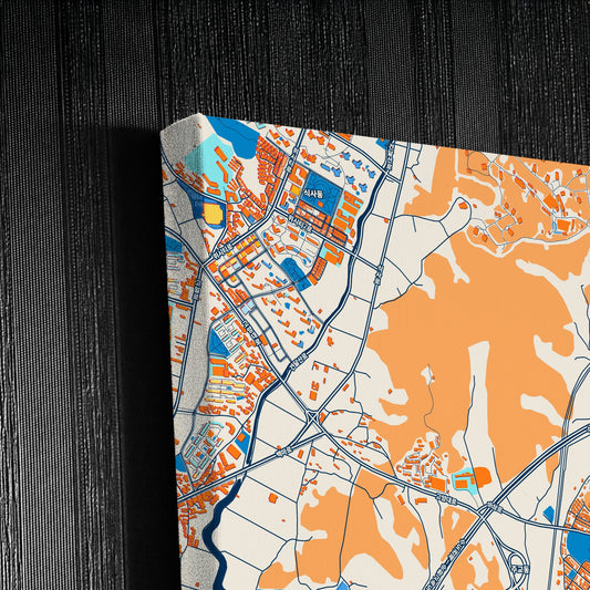 Goyang South Korea Colorful City Map Canvas Print Detail