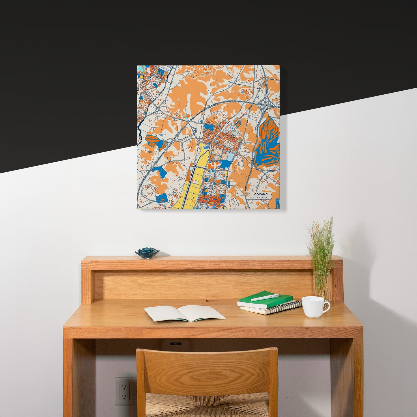 Goyang South Korea Colorful City Map Canvas Print Scene