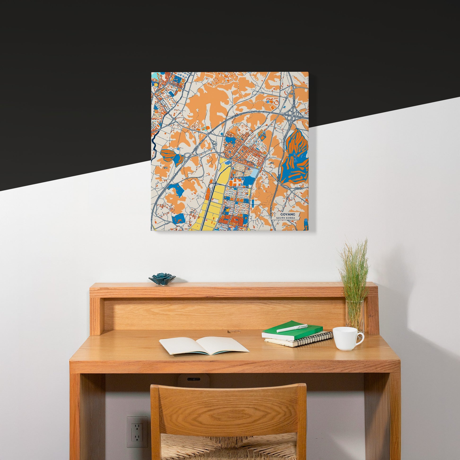 Goyang South Korea Colorful City Map Canvas Print Scene