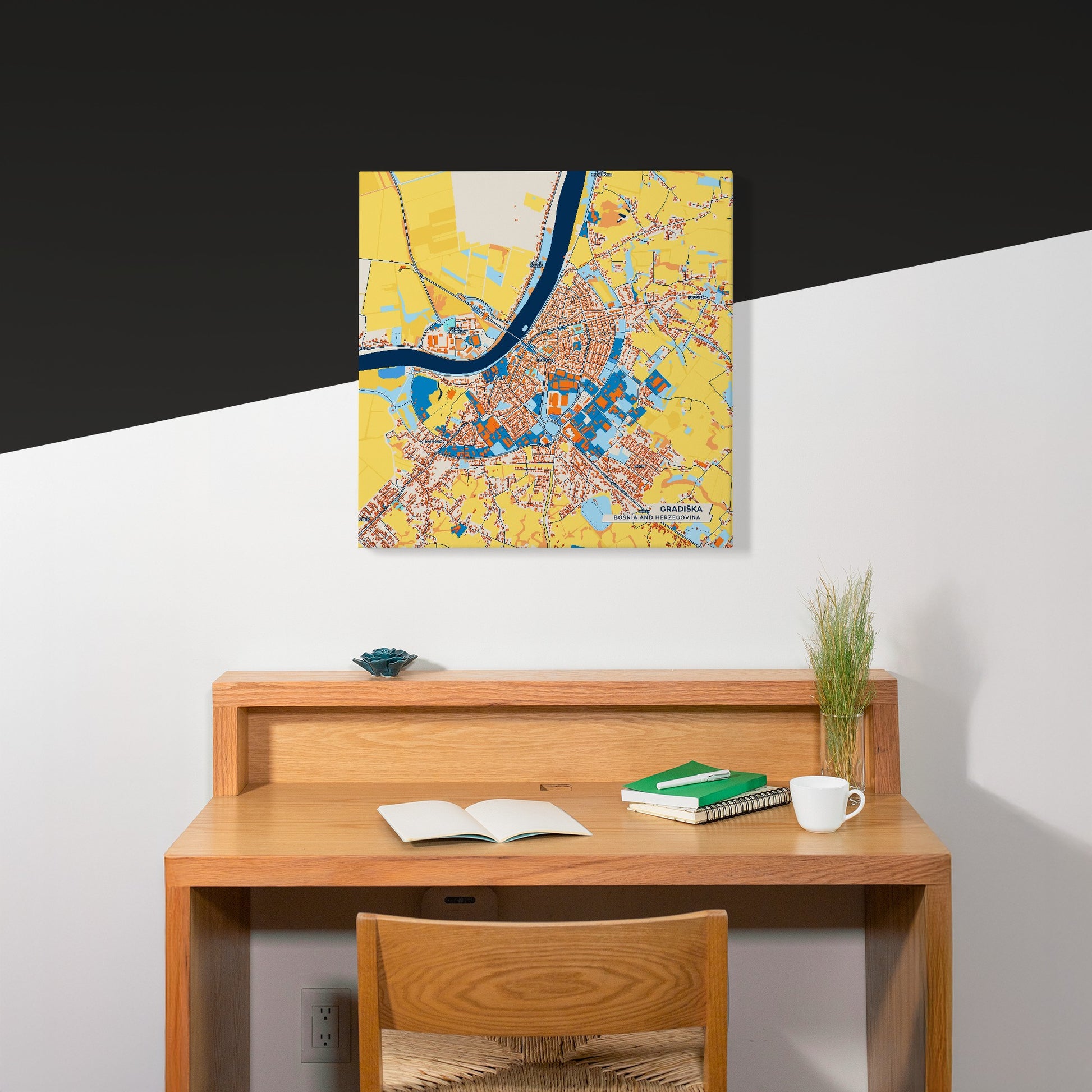 Gradiška Bosnia And Herzegovina Colorful City Map Canvas Print Scene