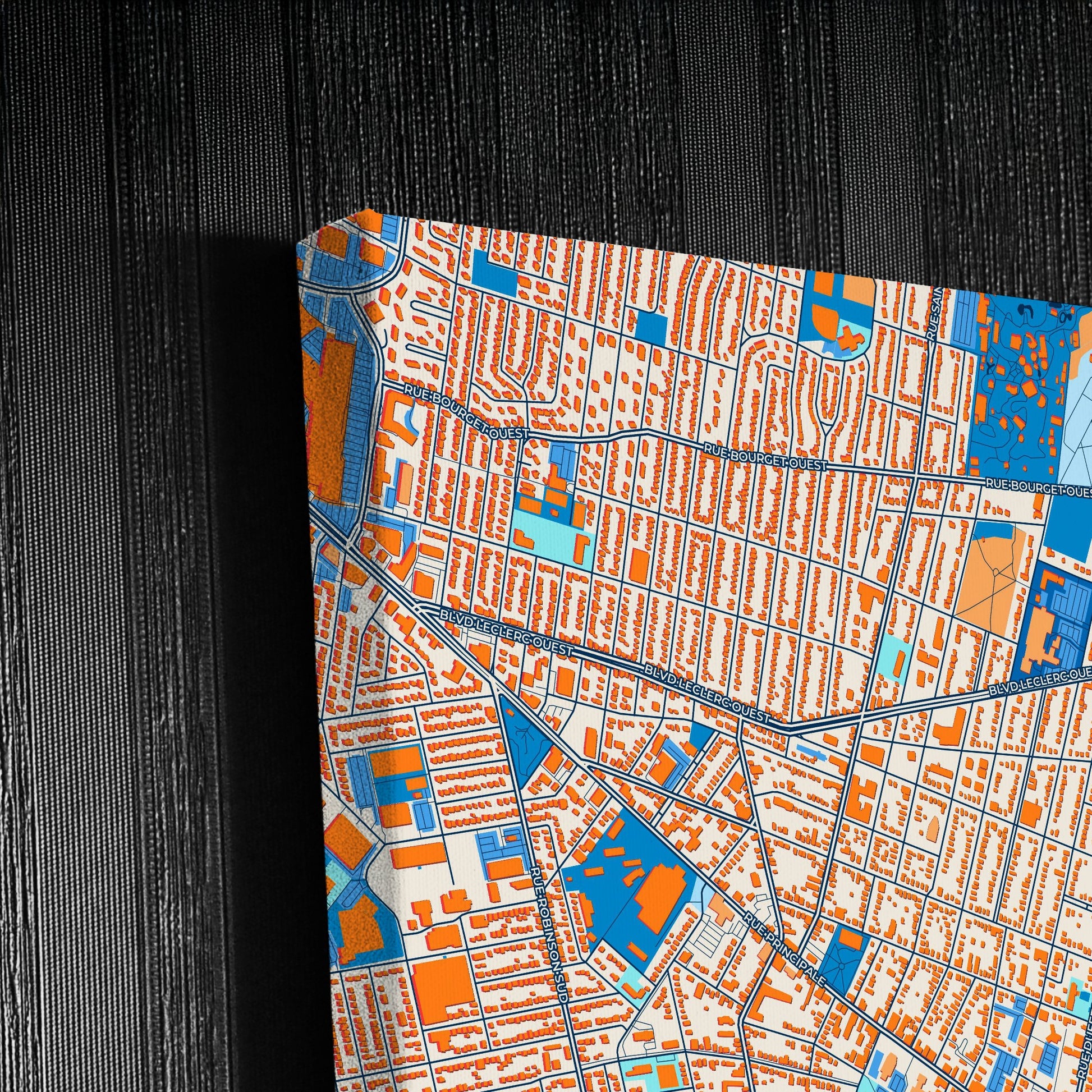 Granby Canada Colorful City Map Canvas Print Detail