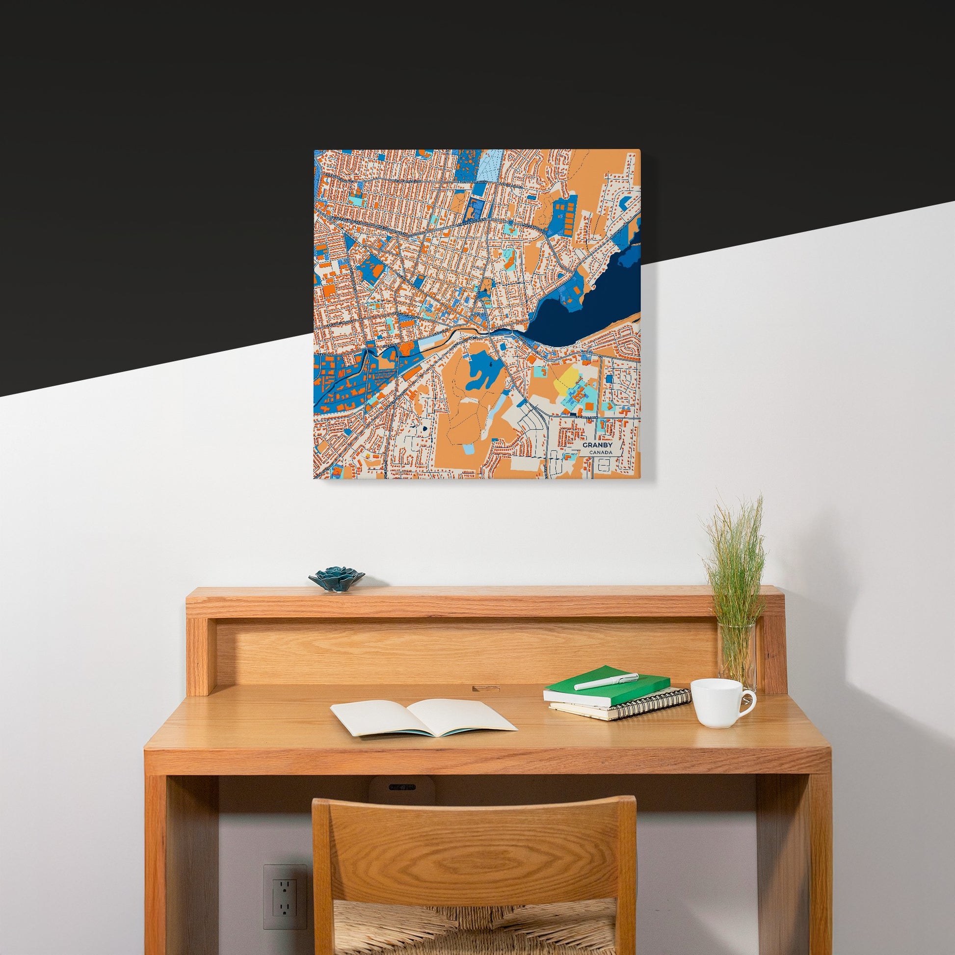 Granby Canada Colorful City Map Canvas Print Scene