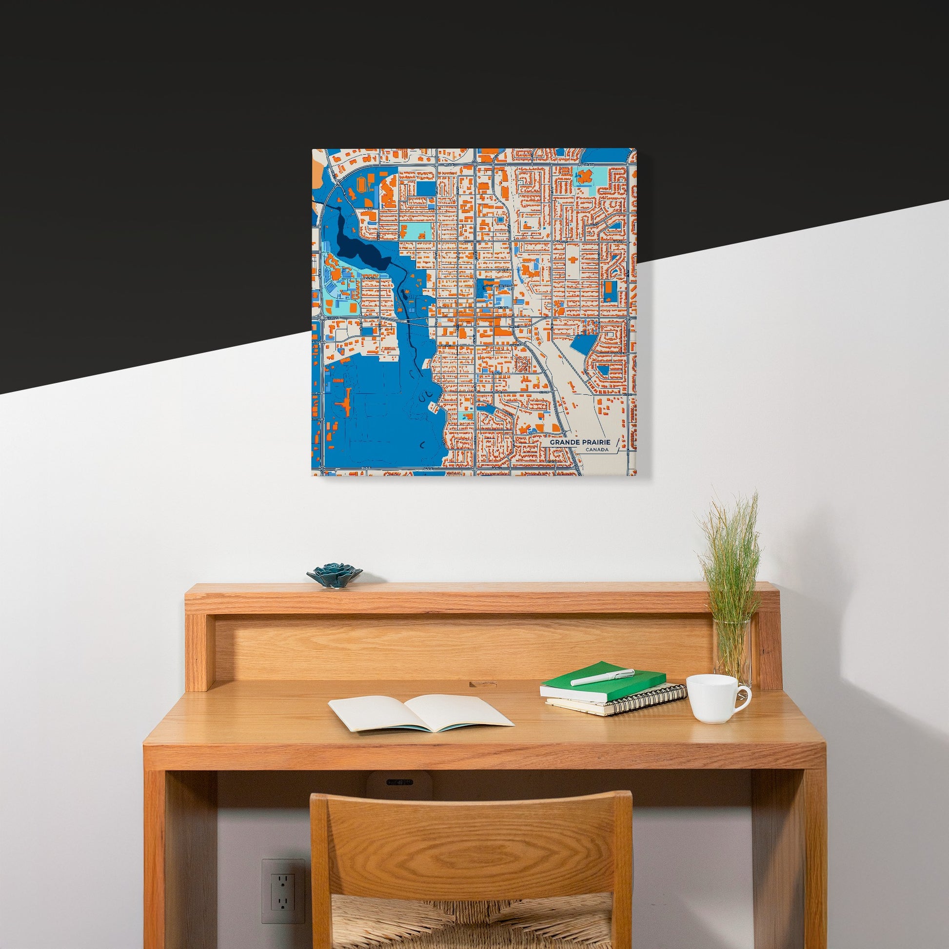 Grande Prairie Canada Colorful City Map Canvas Print Scene