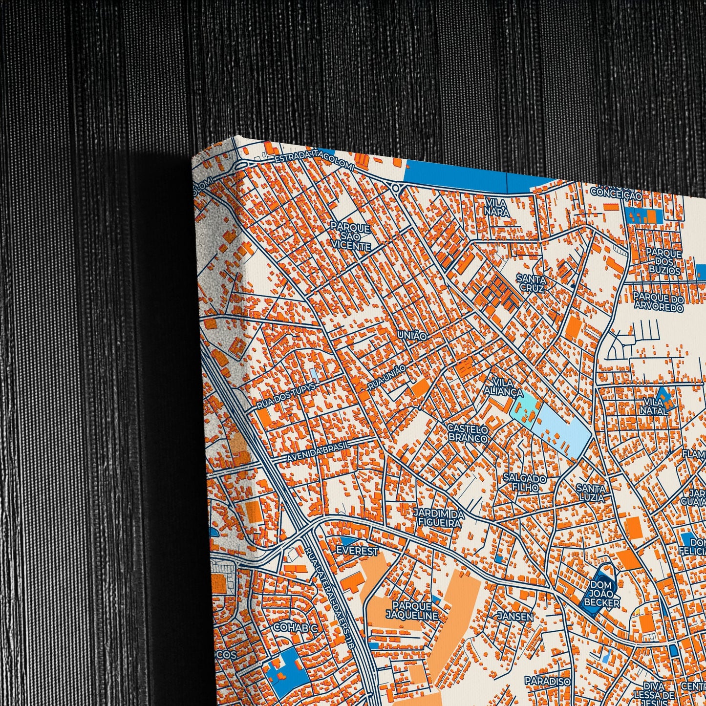Gravatai Brazil Colorful City Map Canvas Print Detail