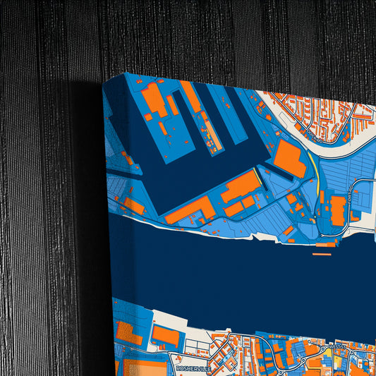 Gravesend England Colorful City Map Canvas Print Detail