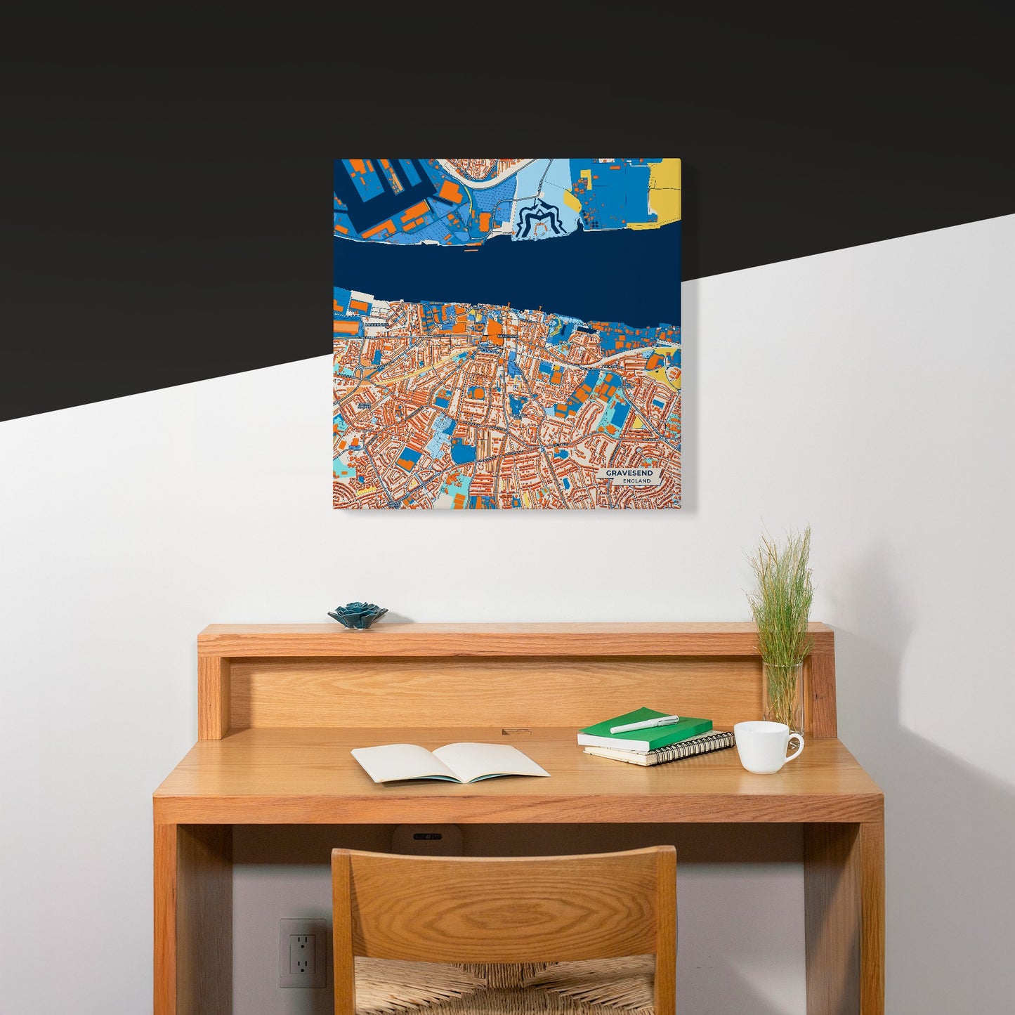 Gravesend England Colorful City Map Canvas Print Scene