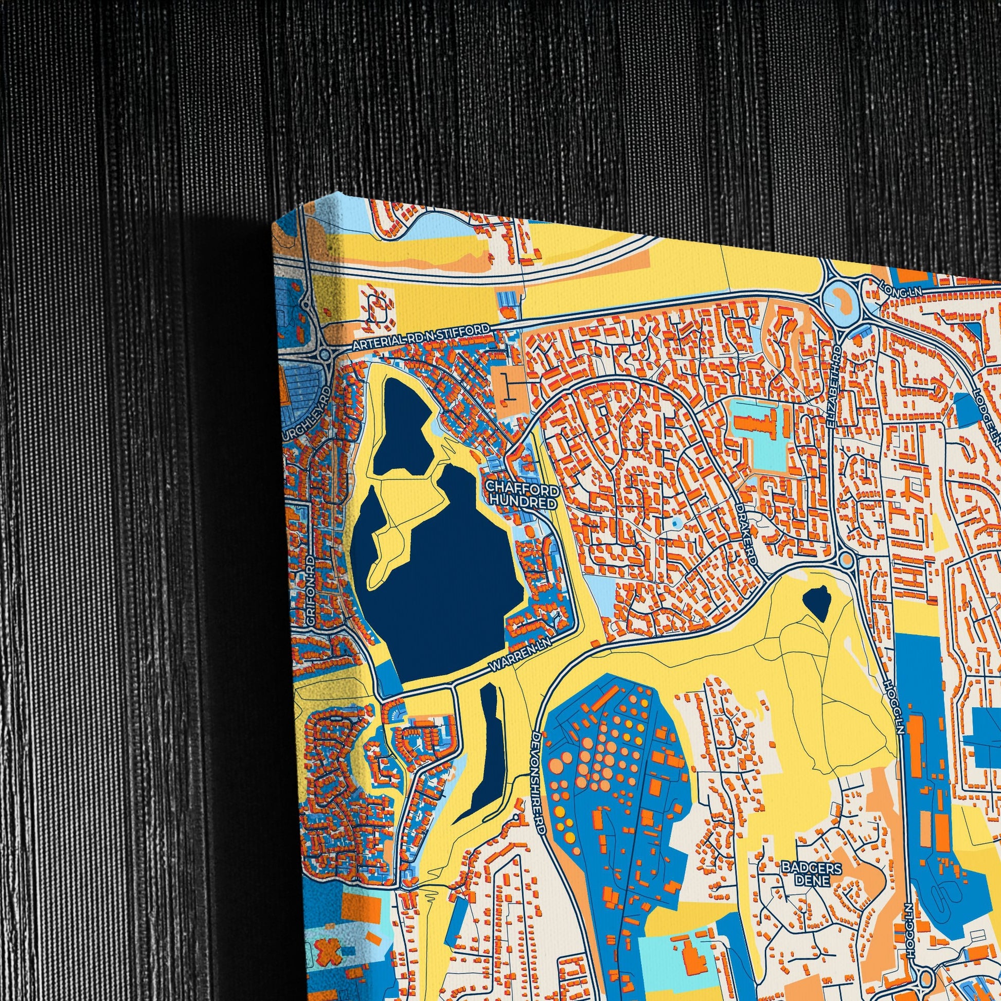 Grays England Colorful City Map Canvas Print Detail