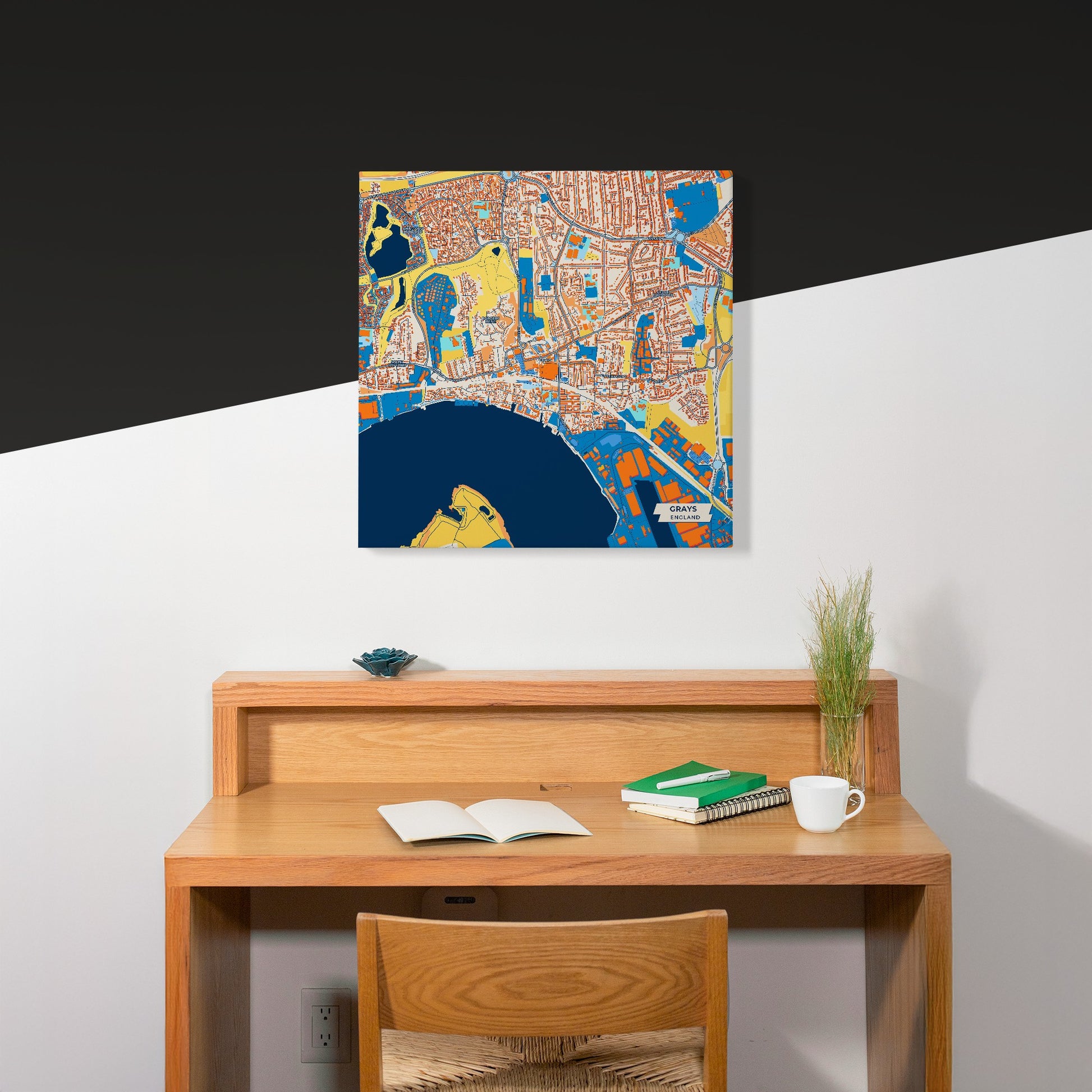 Grays England Colorful City Map Canvas Print Scene