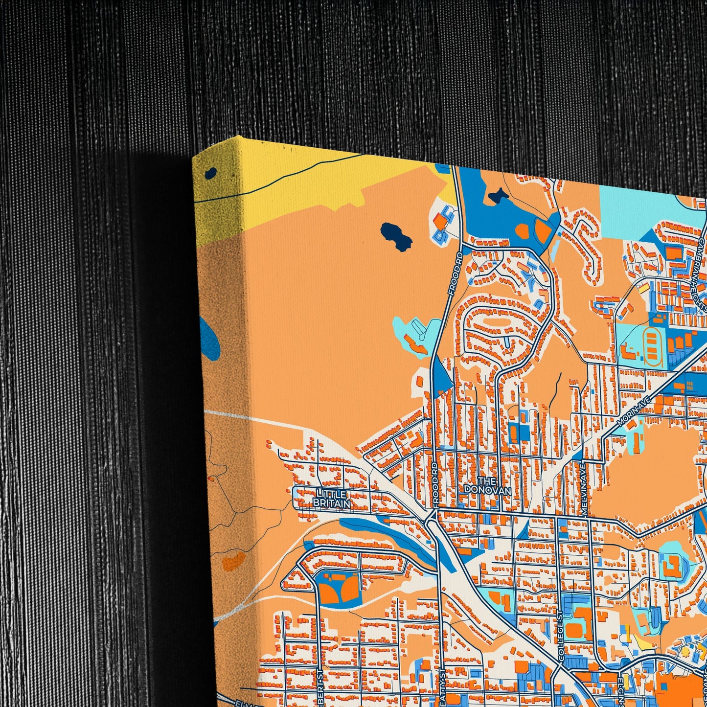 Greater Sudbury Canada Colorful City Map Canvas Print Detail