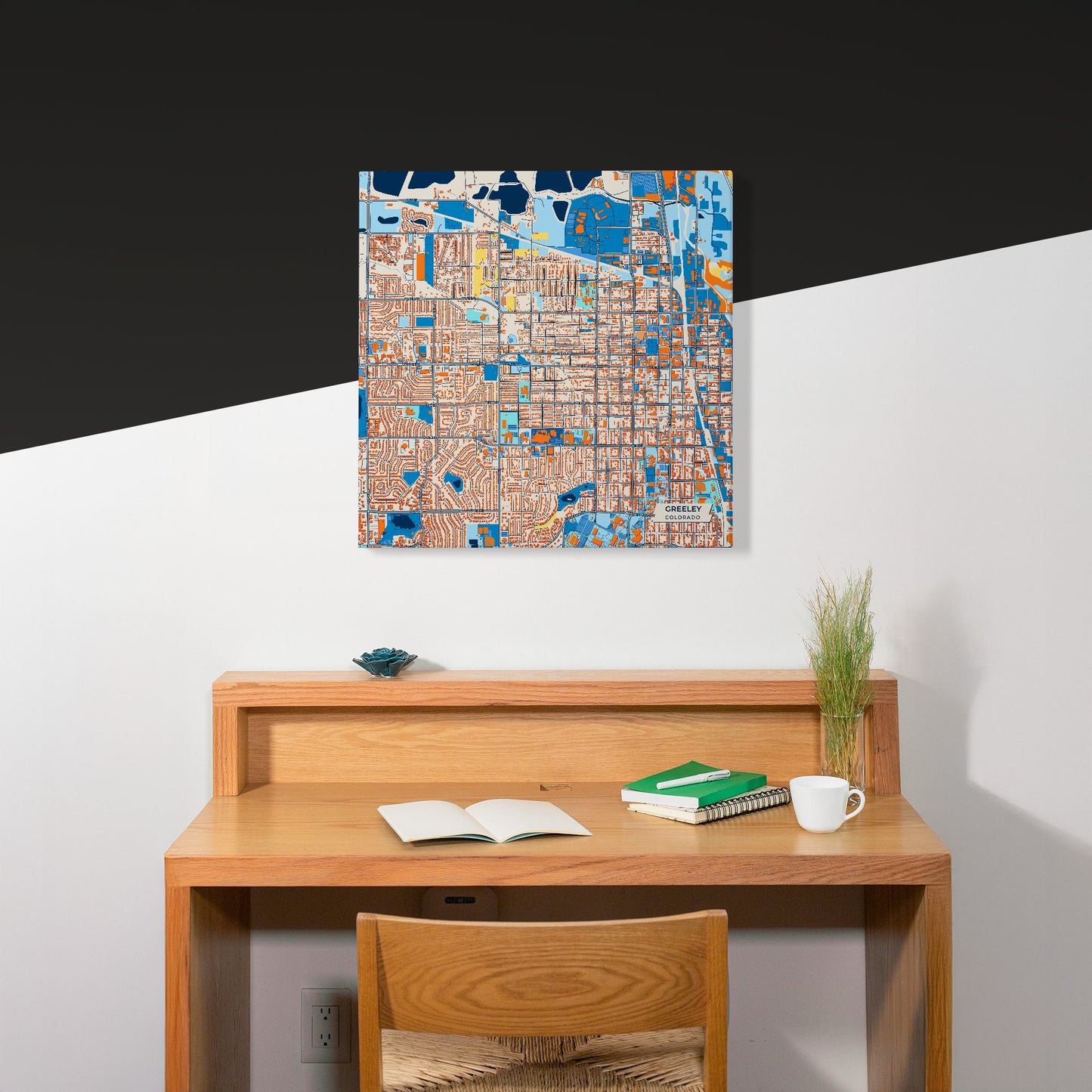 Greeley Colorado Colorful City Map Canvas Print Scene