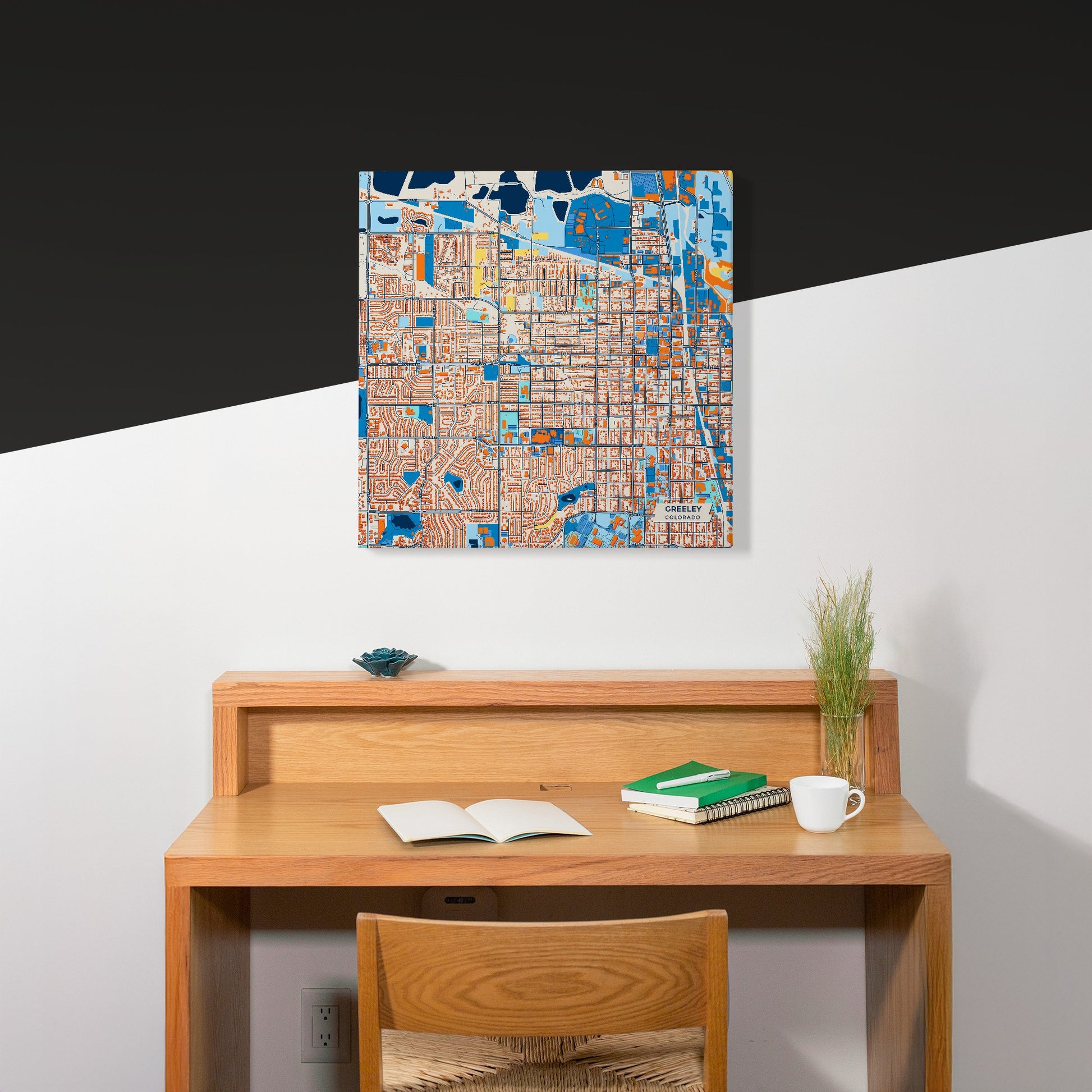 Greeley Colorado Colorful City Map Canvas Print Scene