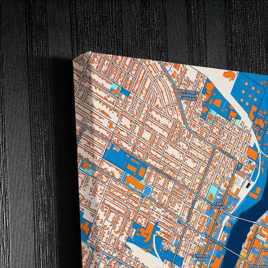 Green Bay Wisconsin Colorful City Map Canvas Print Detail