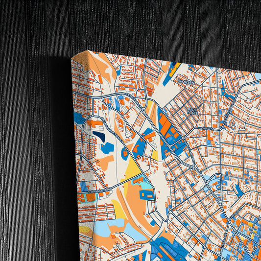 Greenville South Carolina Colorful City Map Canvas Print Detail