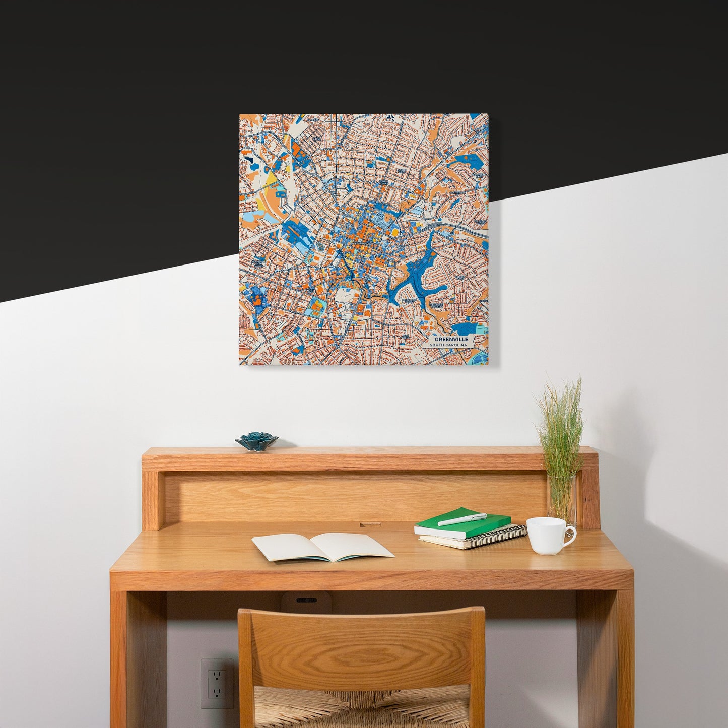 Greenville South Carolina Colorful City Map Canvas Print Scene
