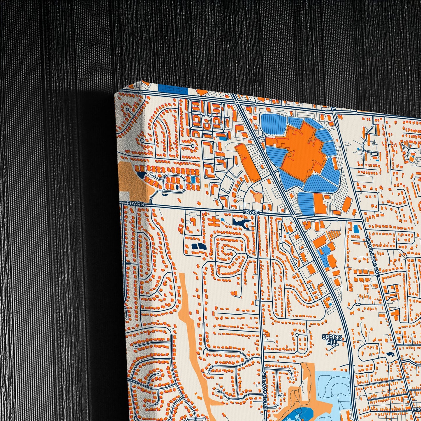 Greenwood Indiana Colorful City Map Canvas Print Detail