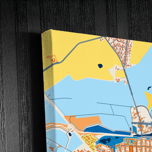 Greifswald Germany Colorful City Map Canvas Print Detail