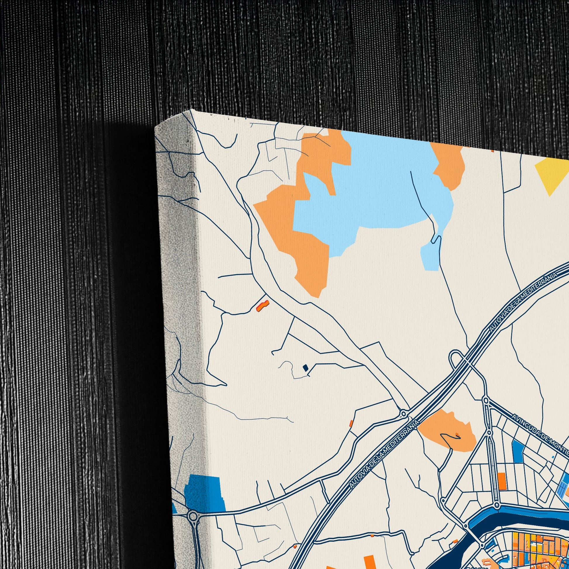 Groa De Murviedro Spain Colorful City Map Canvas Print Detail