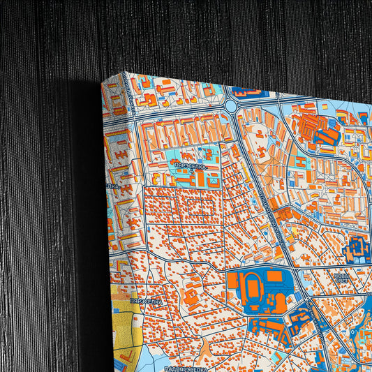 Гродна Belarus Colorful City Map Canvas Print Detail