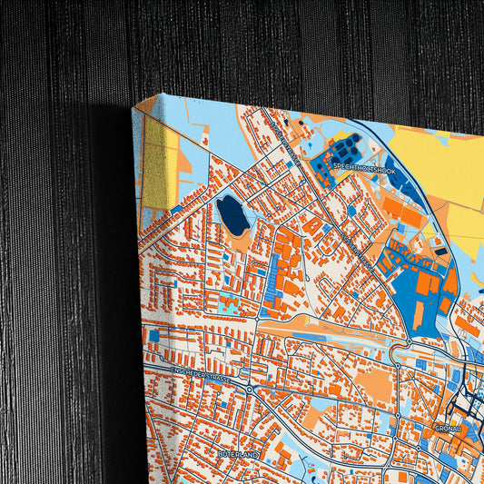 Gronau (Westf.) Germany Colorful City Map Canvas Print Detail