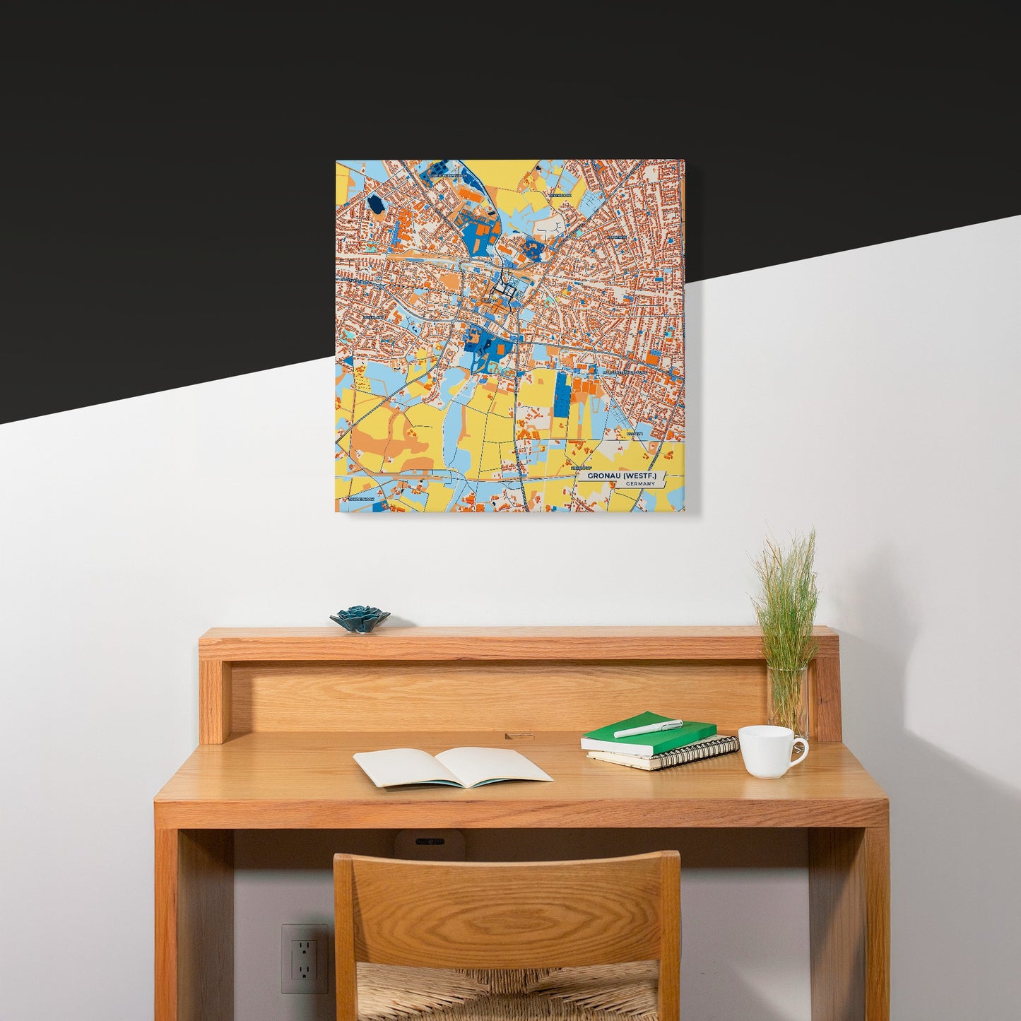 Gronau (Westf.) Germany Colorful City Map Canvas Print Scene
