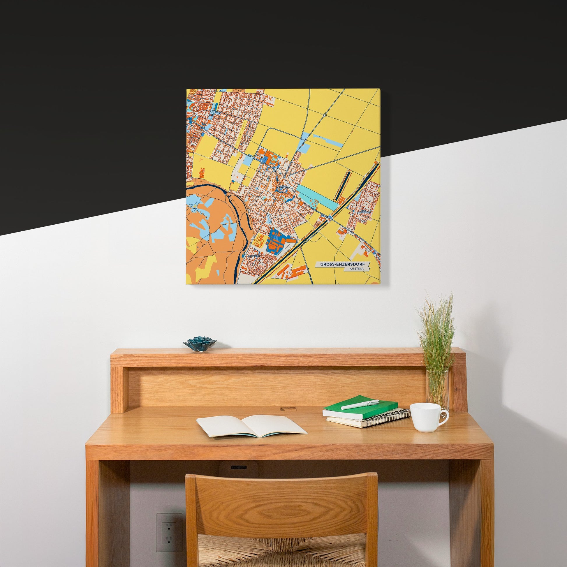 Gross-Enzersdorf Austria Colorful City Map Canvas Print Scene