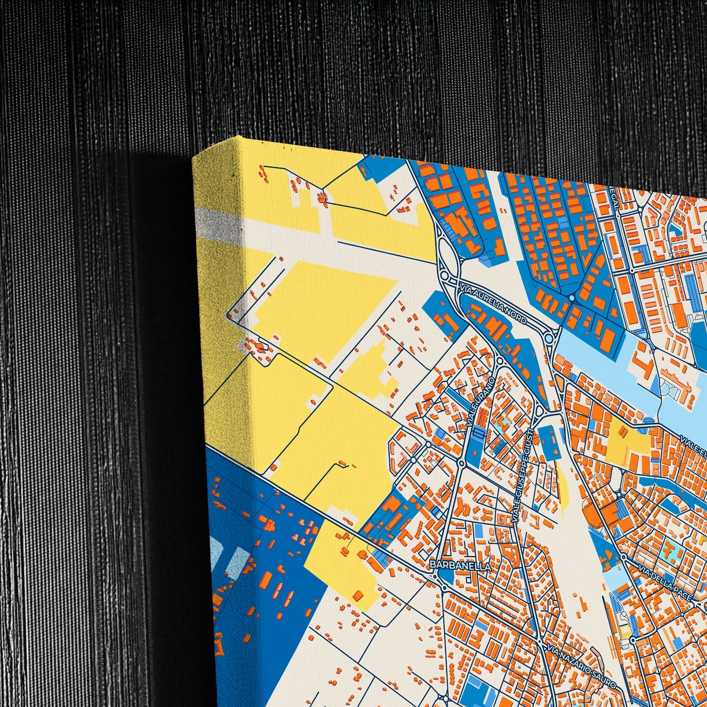 Grosseto Italy Colorful City Map Canvas Print Detail