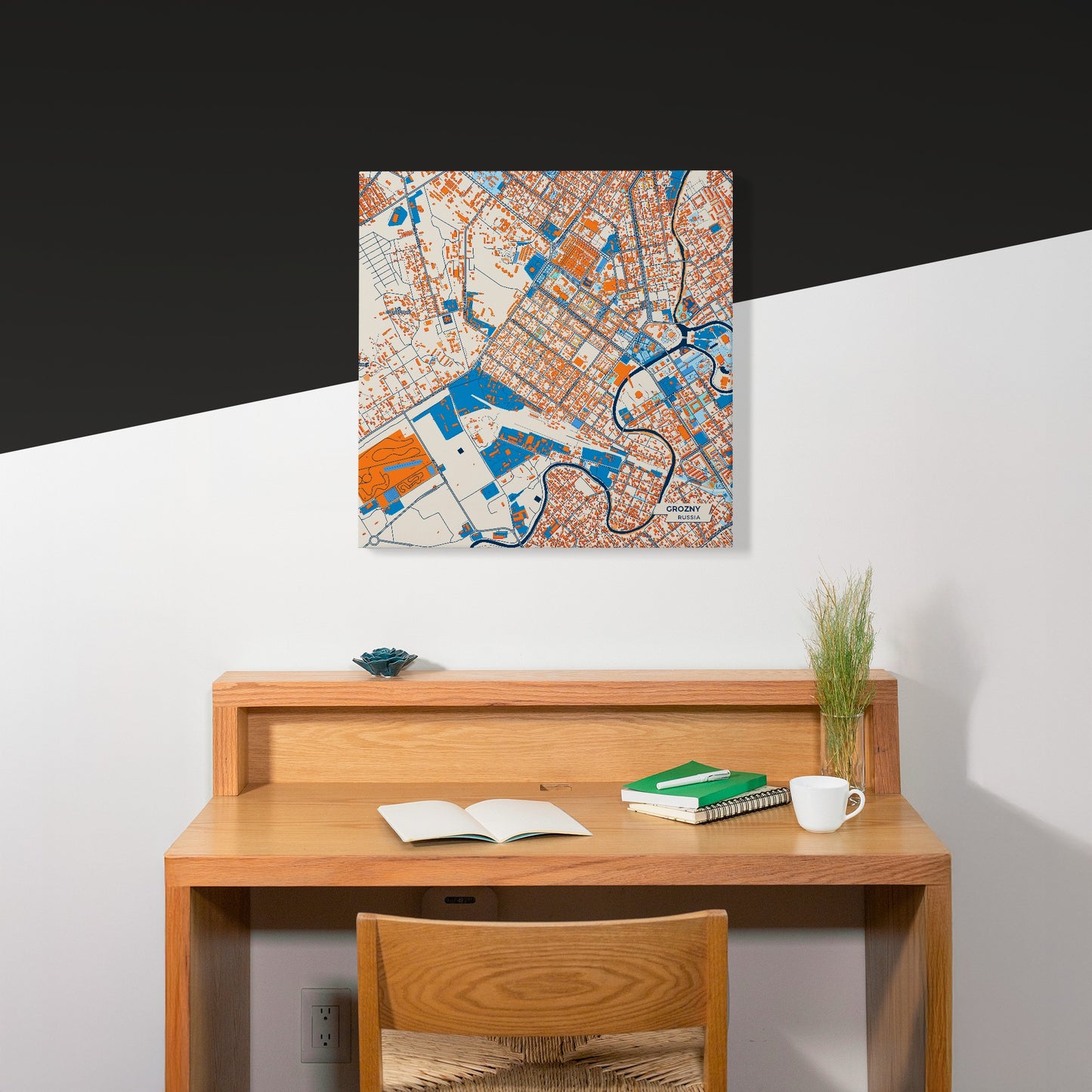 Грозный Russia Colorful City Map Canvas Print Scene