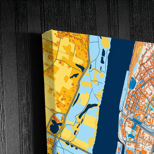Grudziądz Poland Colorful City Map Canvas Print Detail