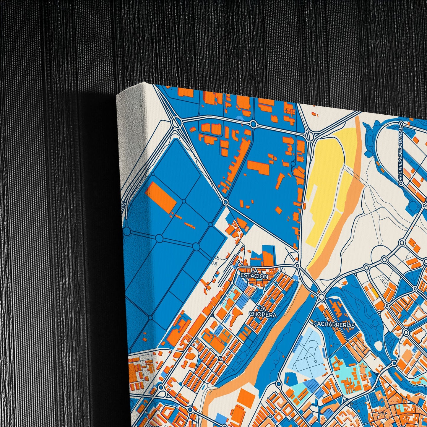 Guadalajara Spain Colorful City Map Canvas Print Detail