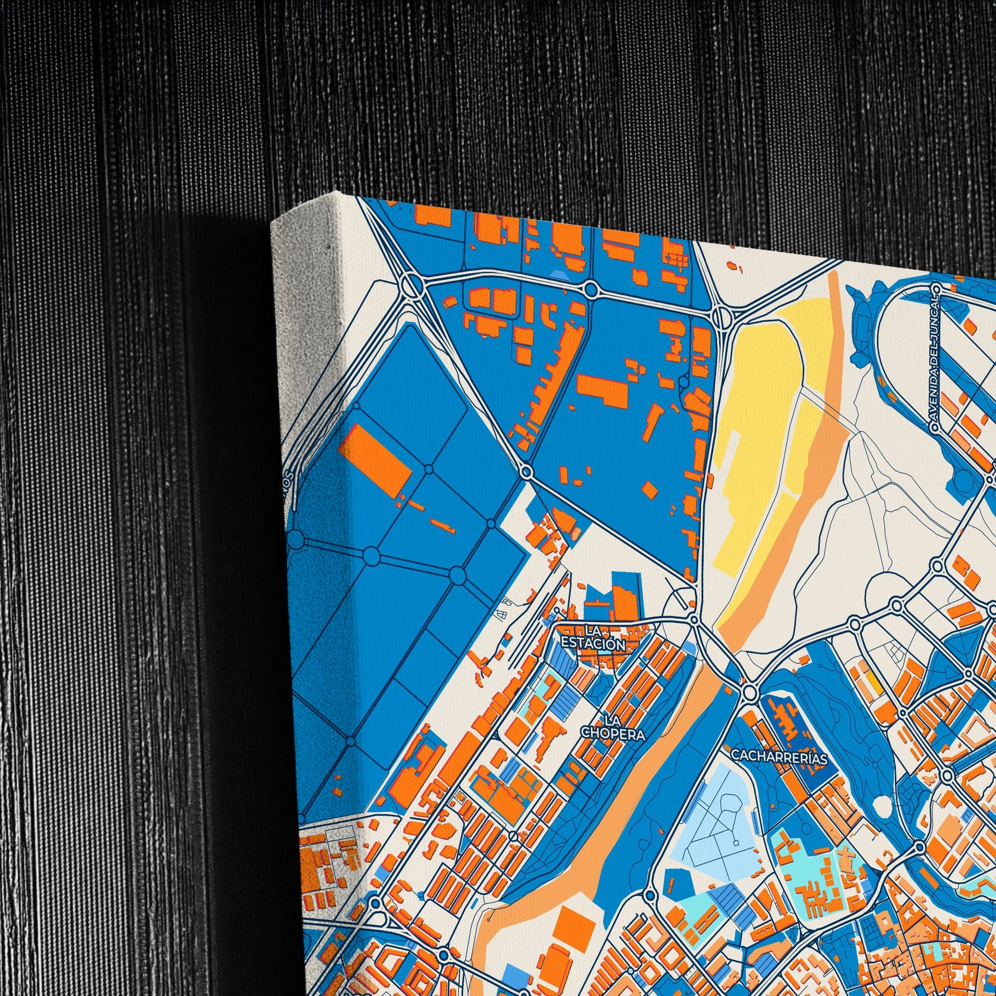 Guadalajara Spain Colorful City Map Canvas Print Detail