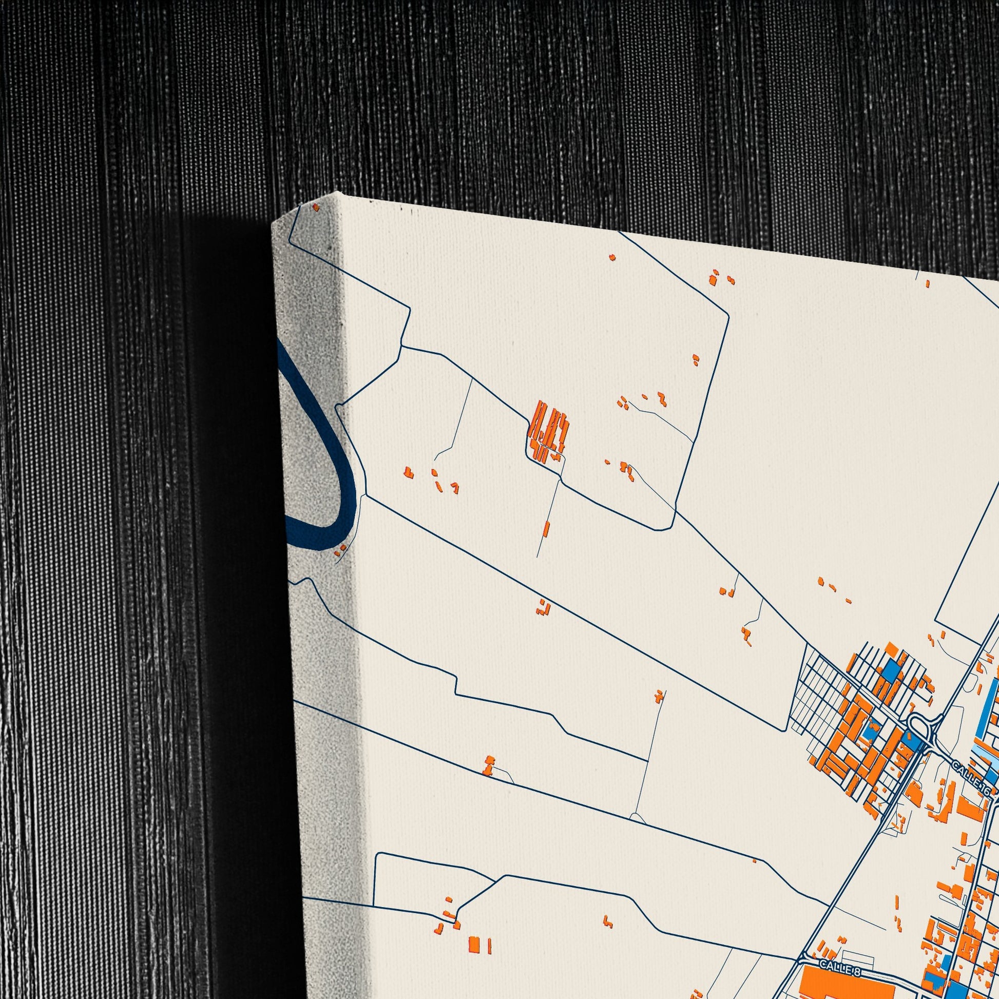 Guadalajara De Buga Colombia Colorful City Map Canvas Print Detail