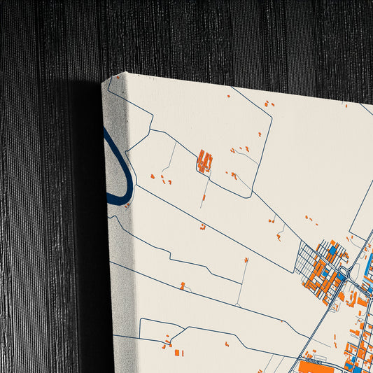 Guadalajara De Buga Colombia Colorful City Map Canvas Print Detail