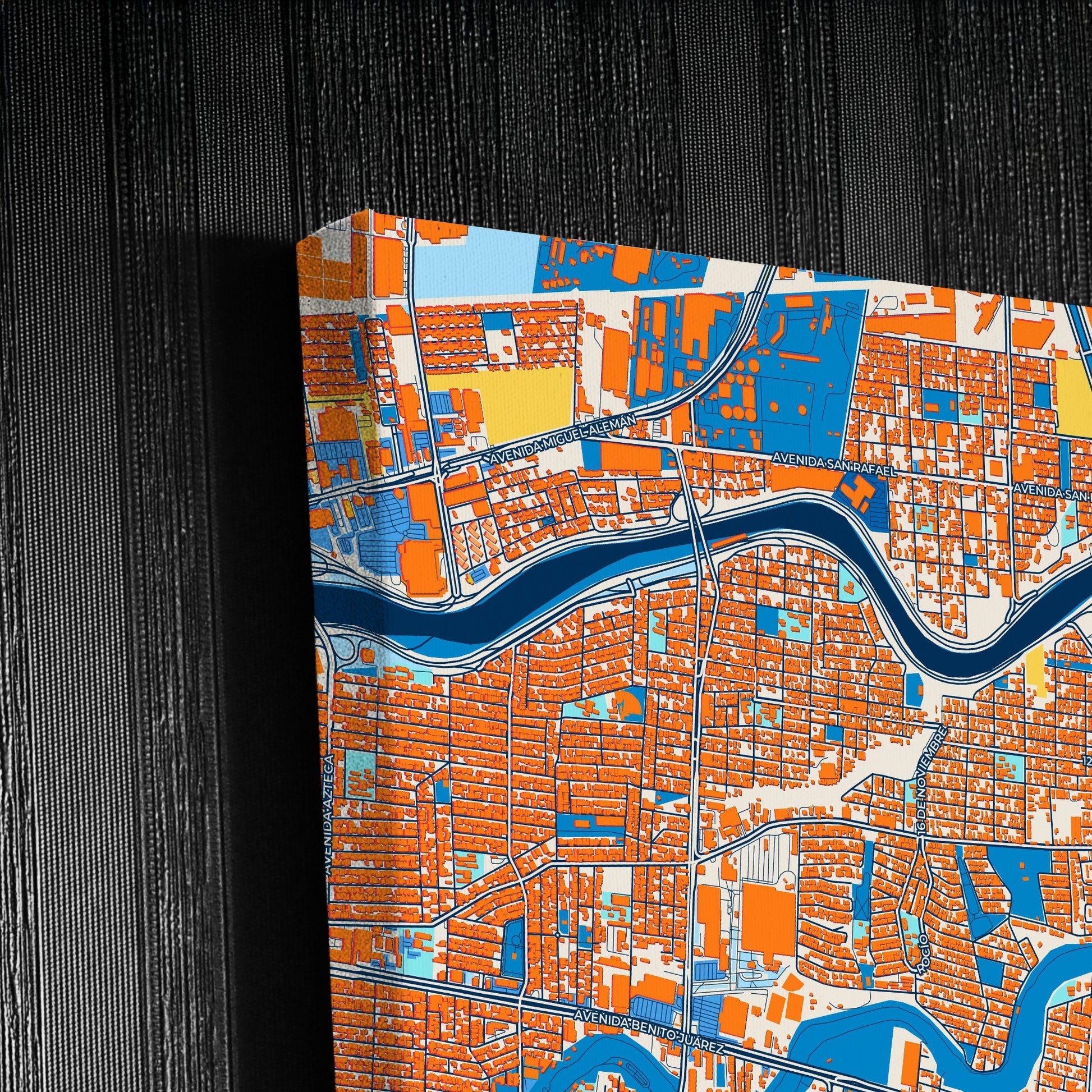Guadalupe Mexico Colorful City Map Canvas Print Detail