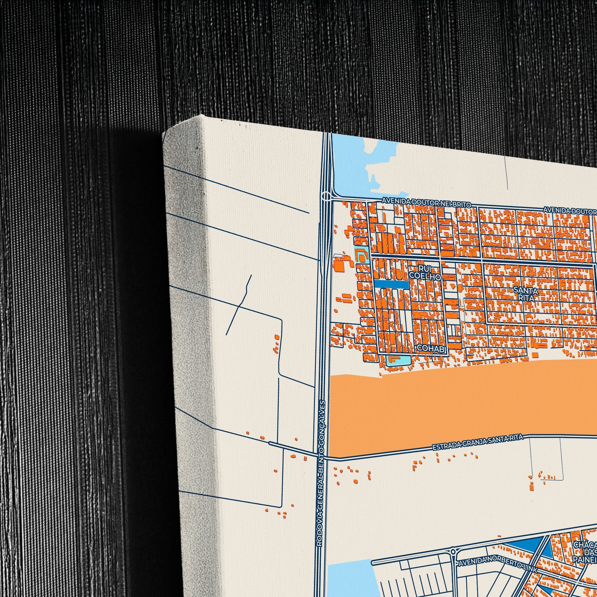 Guaiba Brazil Colorful City Map Canvas Print Detail