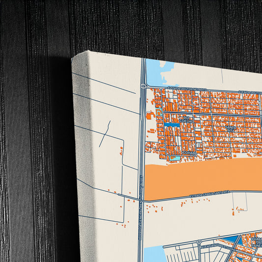 Guaiba Brazil Colorful City Map Canvas Print Detail