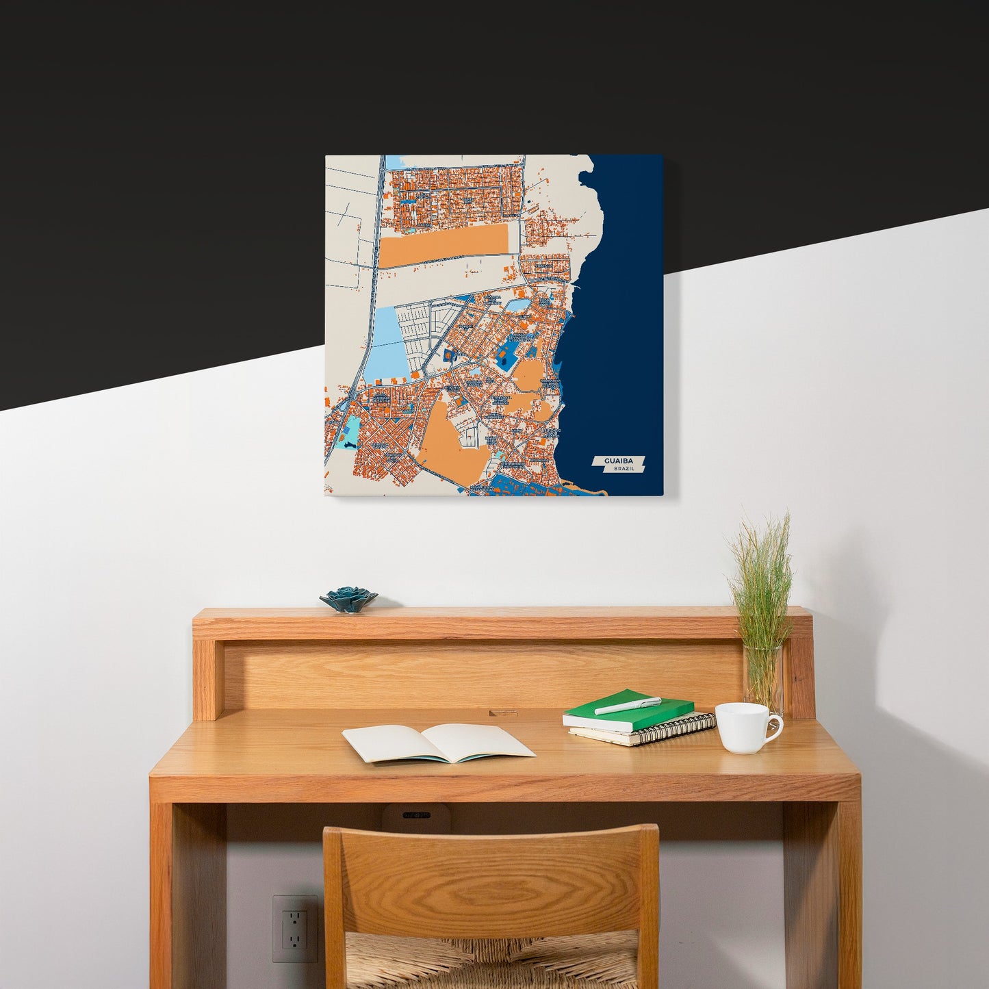 Guaiba Brazil Colorful City Map Canvas Print Scene