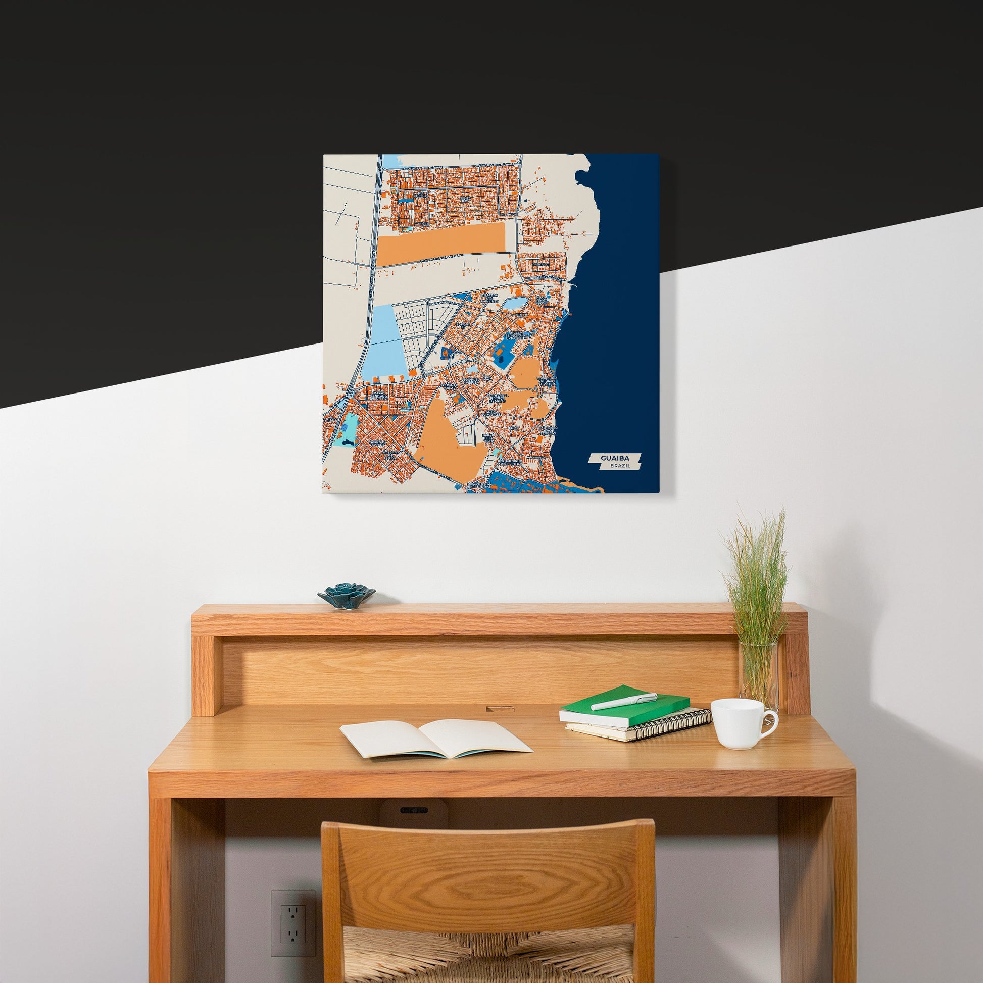 Guaiba Brazil Colorful City Map Canvas Print Scene