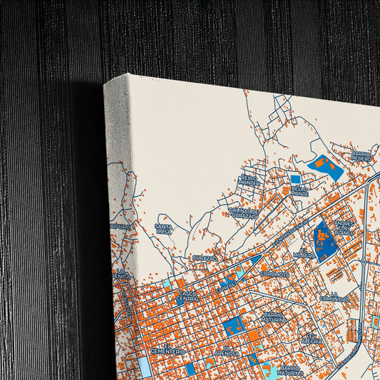 Guanare Venezuela Colorful City Map Canvas Print Detail