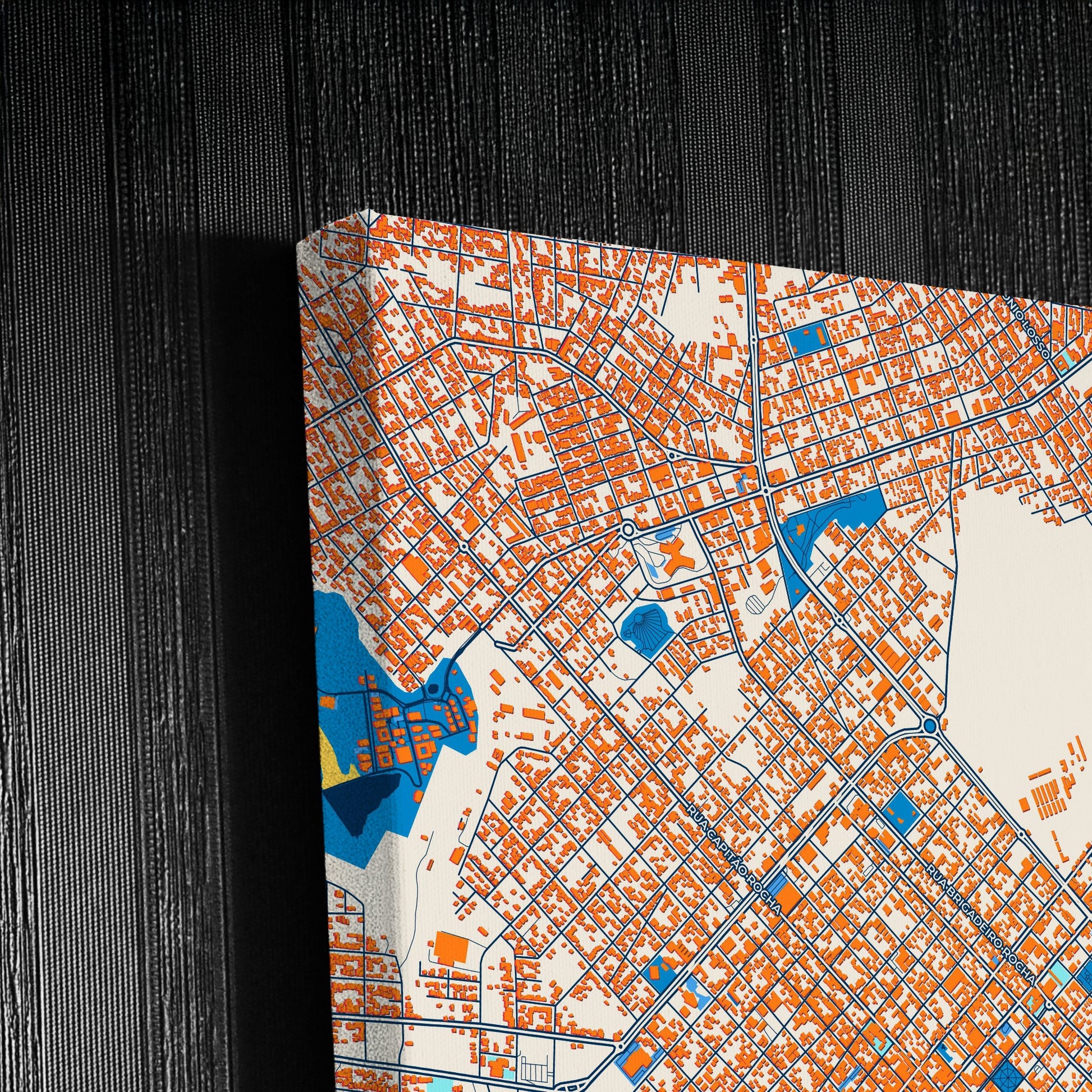 Guarapuava Brazil Colorful City Map Canvas Print Detail