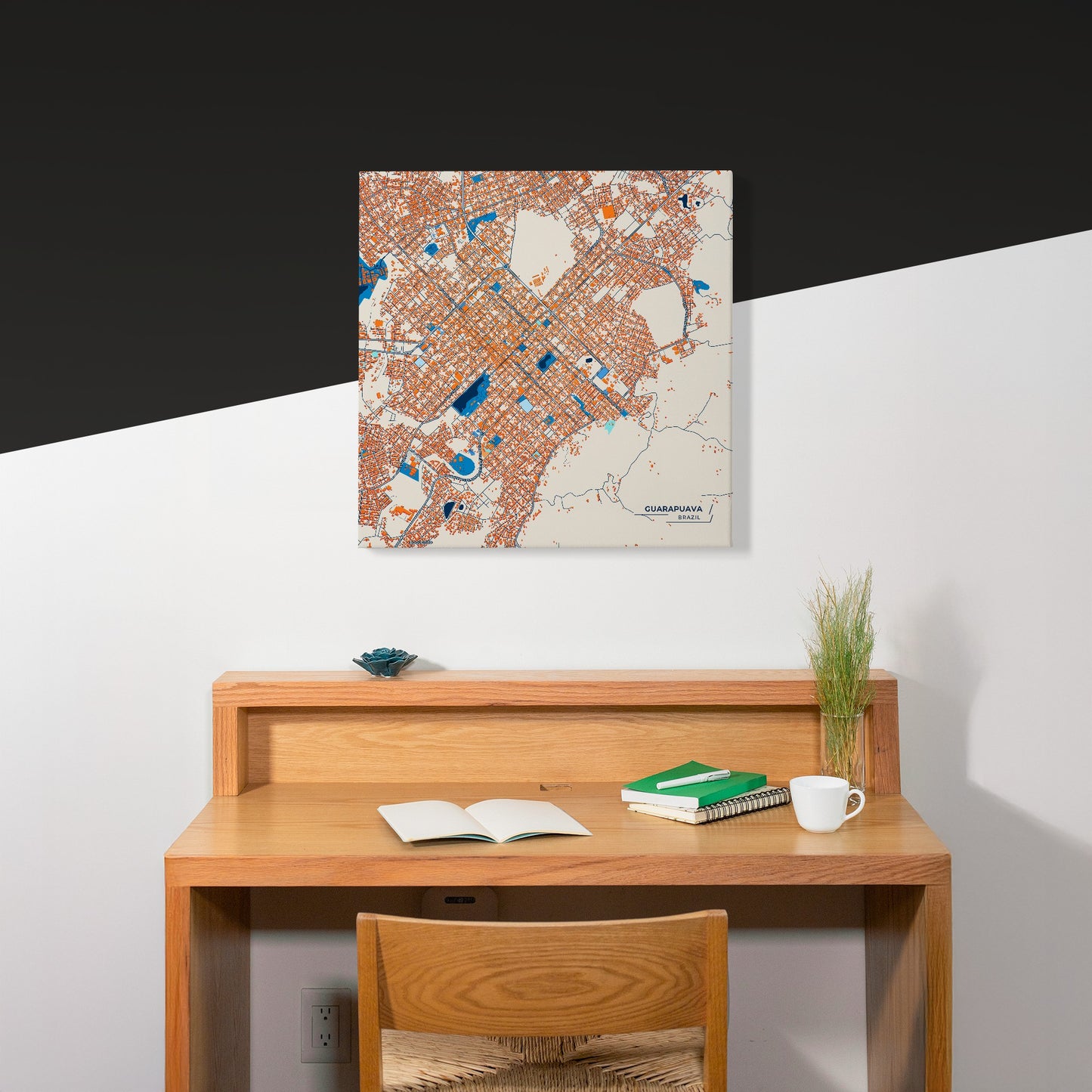 Guarapuava Brazil Colorful City Map Canvas Print Scene