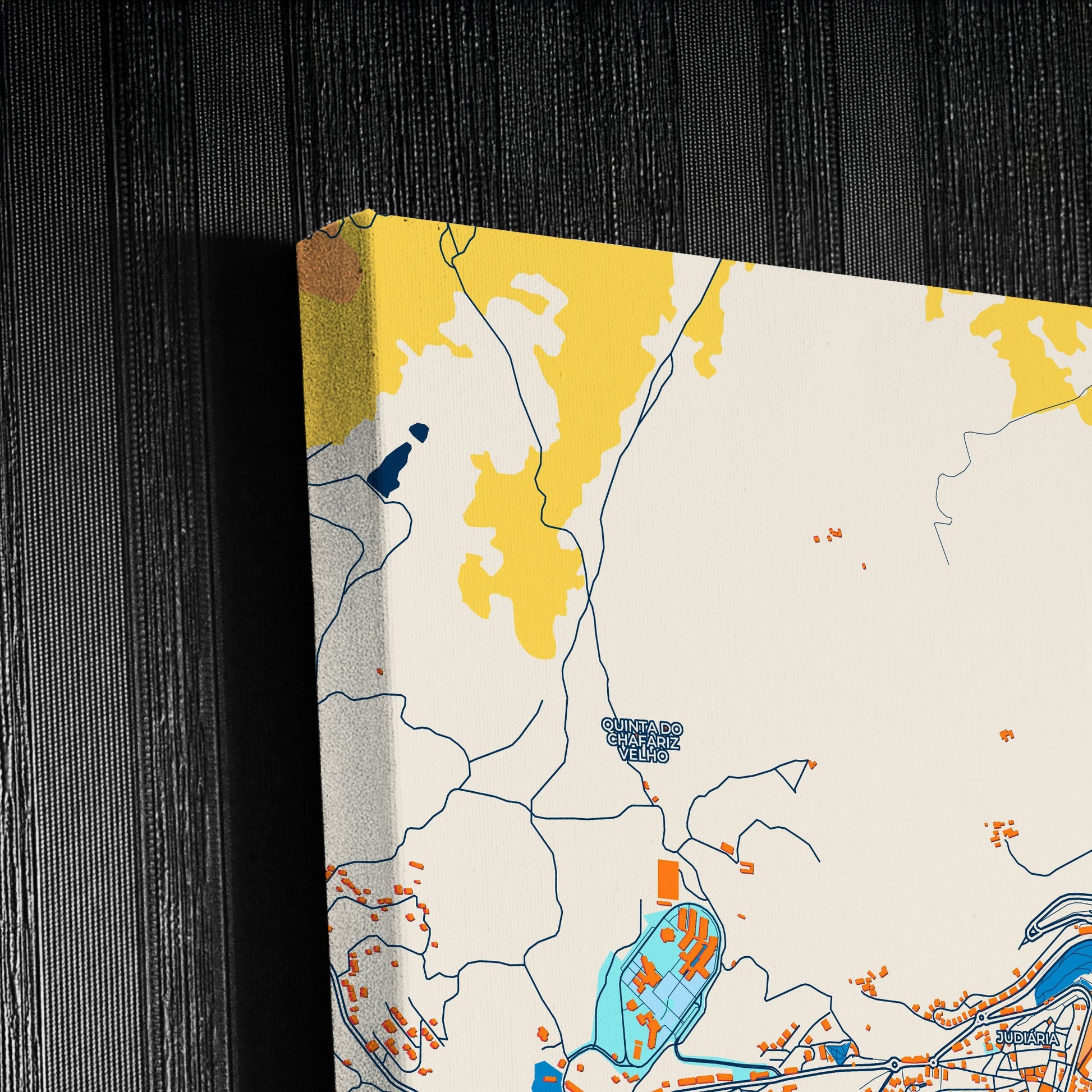 Guarda Portugal Colorful City Map Canvas Print Detail